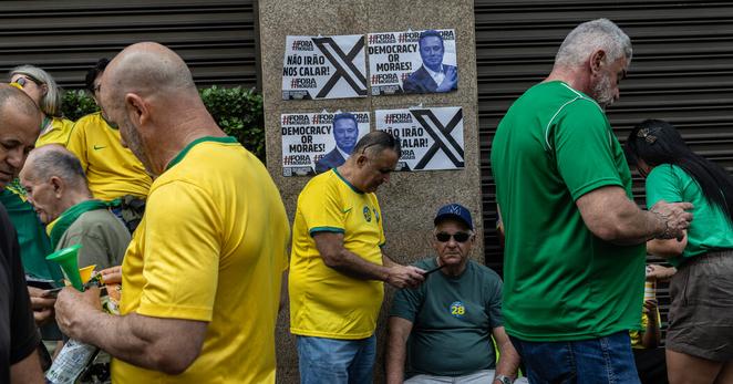 A demonstration last year to protest the Brazilian Supreme Court’s move to ban Elon Musk’s X.