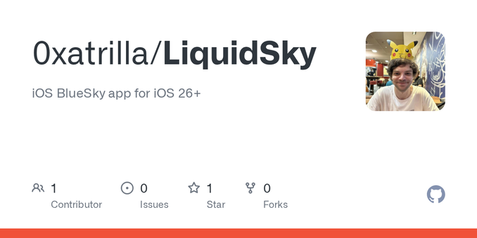 iOS BlueSky app for iOS 26+. Contribute to 0xatrilla/LiquidSky development by creating an account on GitHub.