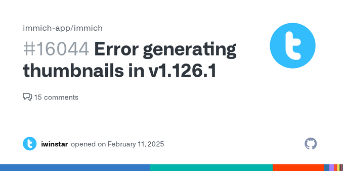 The bug Similar to #13465. I'm using the latest server version v1.126.1. But some pictures still can't generate thumbnails. I've provided some images as attachments for upstream to debug. The OS th...