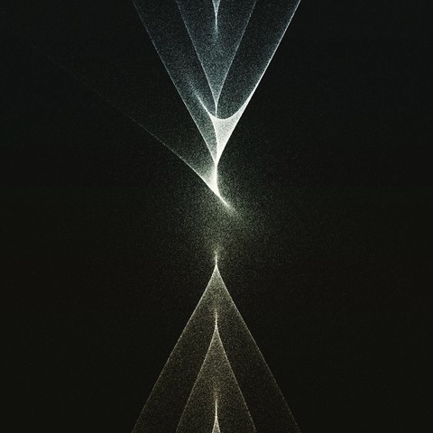 A piece of generative art resembling a Christmas tree.