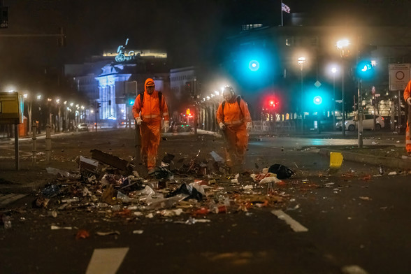 Silvesterreinigung der BSR Unter den Linken