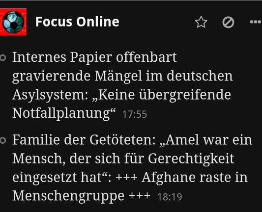 Text:

" - Internes Papier offenbart gravierende Mängel im deutschen Asylsystem: "Keine übergreifende Notfallplanung"

- Familie der Getöteten: "Amel war ein Mensch, der sich für Gerechtigkeit eingesetzt hat": +++ Afghane raste in Menschengruppe +++ "