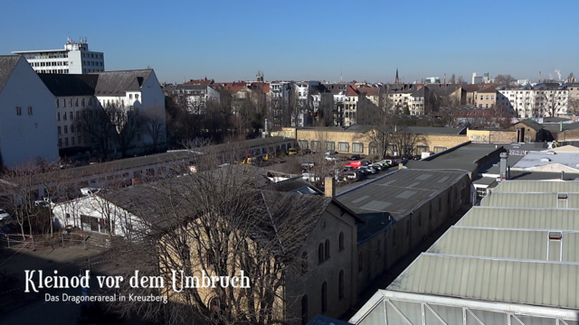 Blick von oben auf den südlichen Bereich des Dragonerareals