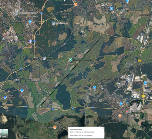 Screenshot Landkarte bei Potsdam
