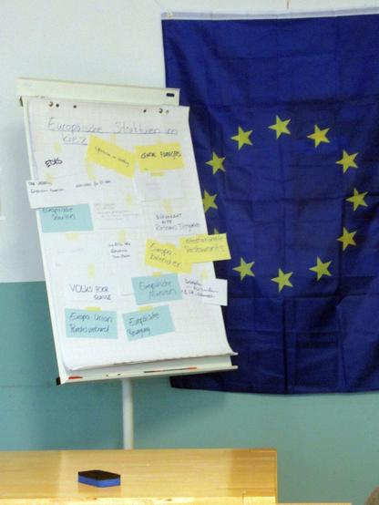 Ein Flipchart mit den Auswertungen des Vortrags und Teilnehmendengesprächs